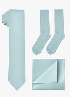 Conjunto de gravata, lenço de bolso e meias combinando