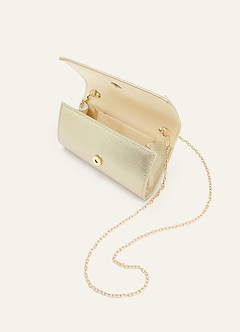 front Scalloped Pearl Embellished Clutch