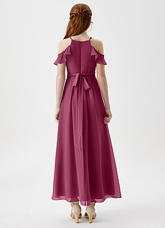 Azazie Chaya Junior Mulberry A-Line Off the Shoulder Chiffon Dress image2