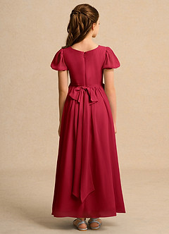 Azazie Joss Flower Girl Dresses Scarlet A-Line with Sleeves Chiffon Dress image10