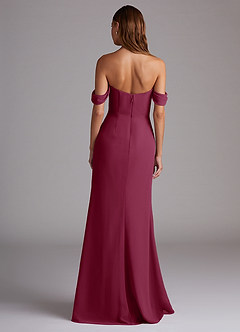 Azazie Saige Bridesmaid Dresses Mulberry A-Line Off the Shoulder Chiffon Convertible Dress image7