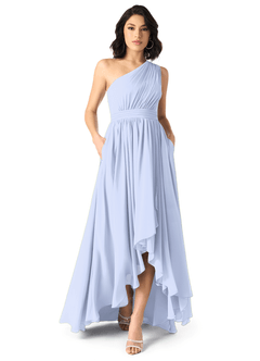 Azazie Mathilda At-home Try On Dresses Agave A-Line One Shoulder Chiffon Dress image1