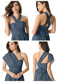 Azazie Olani Bridesmaid Dresses Neptune A-Line Off the Shoulder Chiffon Convertible Dress image8