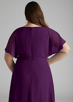 Azazie Aaliyah Modest Bridesmaid Dresses A-Line Scoop Pleated Chiffon Floor-Length Dress image10
