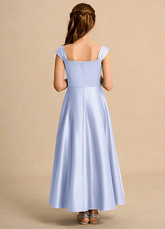 Azazie Bundle Girls Formal Flower Girl Dresses Lavender A-Line Pleated Matte Satin Dress image2