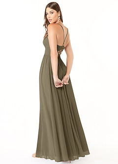 Azazie Aaida Suknie dla druhen Linia A Gorset Szyfon Do ziemi Sukienka image5