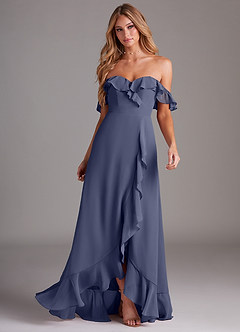 Azazie Lyra Bridesmaid Dresses Stormy A-Line Chiffon Convertible Dress image4