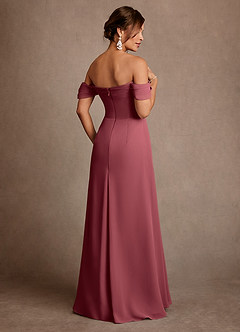 Azazie Amherst Abiti per la Madre della Sposa Abito A-Line in Chiffon a Spalla Scoperta Merlot image3