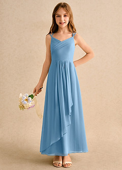 Azazie Zaida Girls Formal Flower Girl Klänningar Klänning A-Line i Chiffong Plisserad image3
