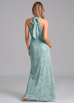 Azazie Doretta Bridesmaid Dresses Mist Mermaid Pleated Floral Burnout Dress image6