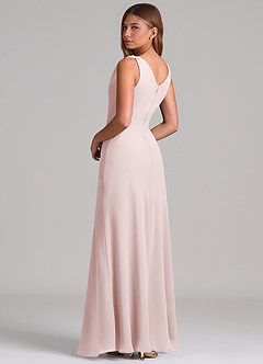 Azazie Nerine Brudtärnklänningar Klä av A-Linje i Chiffong Plisserad Rodnande Rosa image2