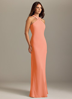 Azazie Doretta Bridesmaid Dresses Sunset Mermaid Pleated Chiffon Dress image3