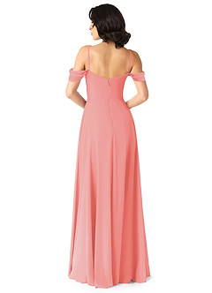 Azazie Tancie Bridesmaid Dresses Coral A-Line Off the Shoulder Chiffon Convertible Dress image2