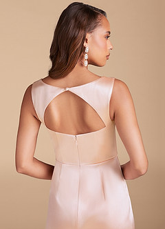 Azazie Flori Brautjungfernkleider Etui Seitliche Cut-Outs Metallischer Satin Kleid Roségold image6