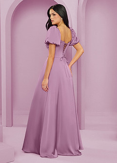 Barbie ♥ Azazie Bridesmaid Dresses Wisteria A-Line Ruched Stretch Satin Dress image2