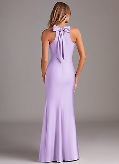 Azazie Doretta Bridesmaid Dresses Lilac Mermaid Pleated Stretch Satin Dress image2