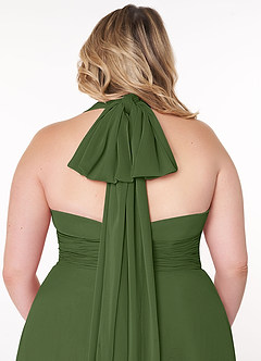 Azazie Fifi At-home Try On Dresses Matcha A-Line Strapless Chiffon Convertible Dress image14