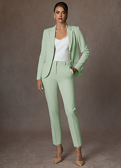 front Whitney Vert Sauge Ensemble pantalon structuré et extensible