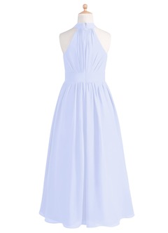 Azazie Iman Junior Lavender A-Line Pleated Chiffon Dress image7