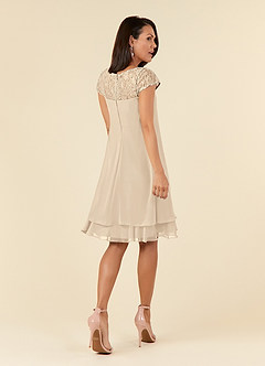 Azazie Tess Mother of the Bride Dresses Champagne Empire Sequins Chiffon Dress image7