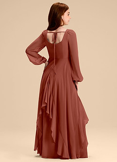 Azazie Clara Junior Robe Trapèze en Mousseline de soie Blouson Auburn image8