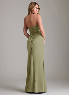 Azazie Lucille Bridesmaid Dresses Pistachio Mermaid Strapless Stretch Satin Convertible Dress image2
