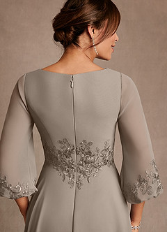 Azazie Yorba Abiti per la Madre della Sposa Abito A-Line in Chiffon Pizzo Taupe image6