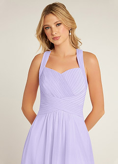 Azazie Claudia Bridesmaid Dresses Lilac A-Line Sweetheart Neckline Chiffon Dress image5