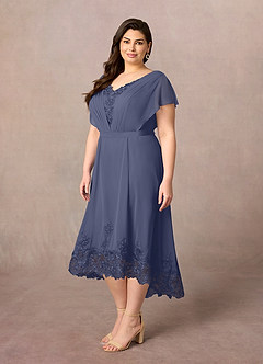 Azazie Palana Mother of the Bride Dresses Stormy A-Line Lace Chiffon Dress image7