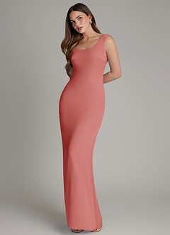 Azazie Hadley Bridesmaid Dresses Antique Rose Mermaid Pleated Chiffon Dress image3