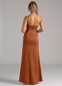 Azazie Johana Bridesmaid Dresses Copper Mermaid Off the Shoulder Stretch Satin Convertible Dress image7