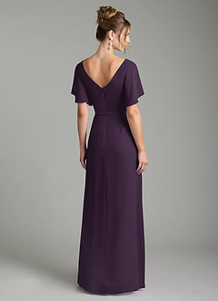 Azazie Ambrosia Bridesmaid Dresses Plum A-Line Pleated Chiffon Dress image6