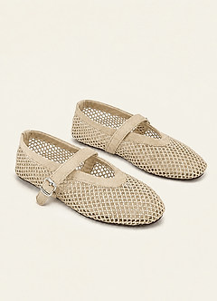 front Celeste Rhinestone Mesh Mary Jane Flats