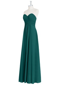 Azazie Yazmin Bridesmaid Dresses Peacock A-Line Sweetheart Neckline Chiffon Convertible Dress image10