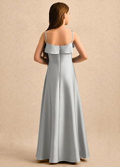 Azazie Kapri Girls Formal Flower Girl Klänningar Klä A-Line i Stretch Satin Rynkad image2