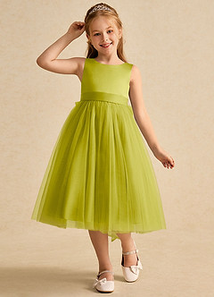 Azazie Winnie Robe Demoiselle D'honneur Fillette Robe Princesse en Tulle Arc Citronnelle image4