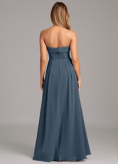 Azazie Lucienne Jurken voor bruidsmeisjes Converteerbaar Jurk van Chiffon met A-lijn Strapless Neptunus image5