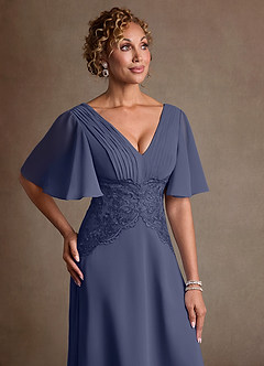 Azazie Milliat Klänningar till brudens mor Klä A-Line i Chiffong Spets Stormig image5