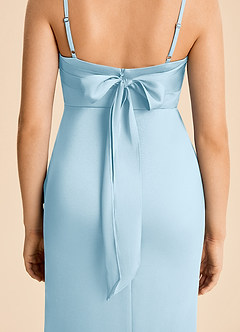 Azazie Mia Junior Sky Blue Mermaid Pleated Stretch Satin Dress image6