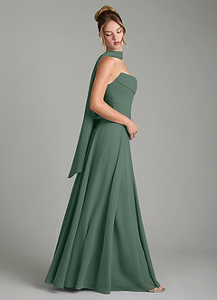 Azazie Gabriela Bridesmaid Dresses Eucalyptus A-Line Corset Chiffon Dress image3