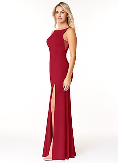 Azazie Rogue Bridesmaid Dresses Scarlet Mermaid Scoop Side Slit Stretch Crepe Dress image3