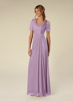 Azazie Bessie Mother of the Bride Dresses Wisteria A-Line Pleated Mesh Dress image4