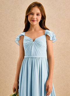 Azazie Meimei Girls Formal Flower Girl Klänningar Klä A-Line i Chiffong Plisserad image6