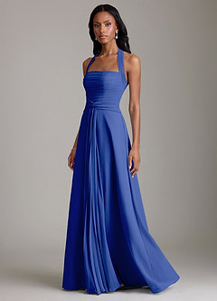 Azazie Clarisa Suknie dla druhen Linia A Pofałdowany Szyfon Do ziemi Sukienka image6