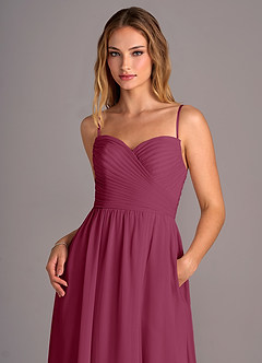 Azazie Joni Venta Final Vestido de Mora de Gasa de Corte en A Convertible con Sin tirantes image2