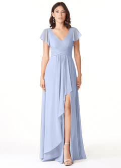 Azazie Omari Bridesmaid Dresses Ice A-Line Chiffon Dress image1