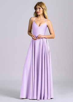 Azazie Truce Bridesmaid Dresses Lilac A-Line Stretch Satin Dress image4