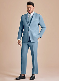 front James Light Blue Structured Stretch 3-piece suit