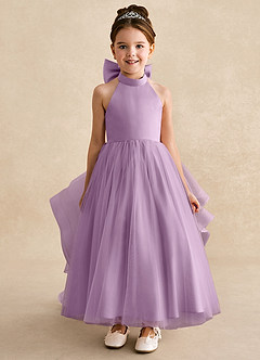 Azazie Bev vestidos de niña de las flores Vestido de Glicinia de Tul de Corte En A con Convertible image3