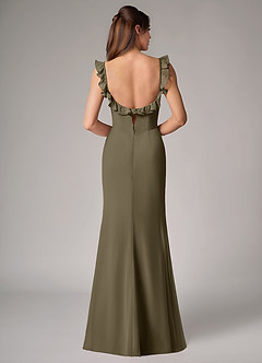 Azazie Callie Abiti da Damigella Abito Convertibile Sirena in Chiffon Spacco Laterale Willow Green image2